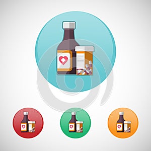 Mixture solution bottles vector icon set.