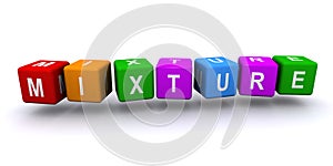 Mixture word block on white