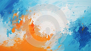 Mixtures of blue and orange oil paint. Colorful abstract background wallpaper. - Generative ai.