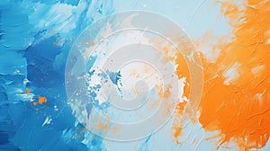 Mixtures of blue and orange oil paint. Colorful abstract background wallpaper. - Generative ai
