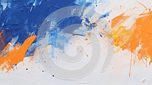 Mixtures of blue and orange oil paint. Colorful abstract background wallpaper. - Generative ai