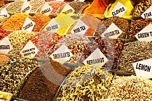 Mixtures for herb teas, Grand Bazaar of Istanbul photo