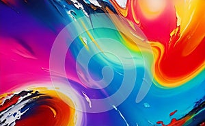 Mixtures of oil paint colorful abstract background, Generative AI Illustration