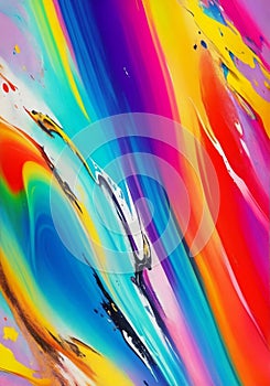 Mixtures of oil paint colorful abstract background, Generative AI Illustration