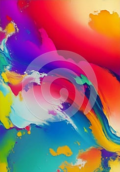 Mixtures of oil paint colorful abstract background, Generative AI Illustration