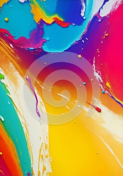 Mixtures of oil paint colorful abstract background, Generative AI Illustration