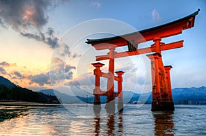 Miyajima Gate at sunset