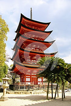 Miyajima Goju-no-to pagoda five storied pagoda in Miyajima Island, Japan