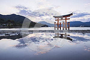 Miyajima, Hiroshima, Gate of Itsukushima Shrine Japan famous tourist spot