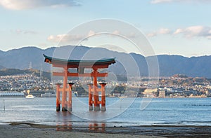 Miyajima, Hiroshima, Japan at the famed floating torii gate