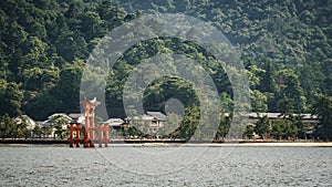 Miyajima island and Floating Torii gate in Japan.