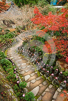 Miyajima Island, Hiroshima, Japan at the Buddha Lined Pathways