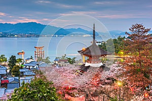 Miyajima Island, Hiroshima, Japan in spring