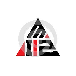MIZ triangle letter logo design with triangle shape. MIZ triangle logo design monogram. MIZ triangle vector logo template with red photo