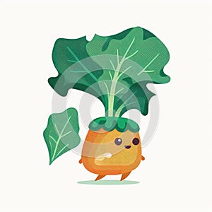Miz Vegetable Cute Playful Flat Icon by Generative AI photo