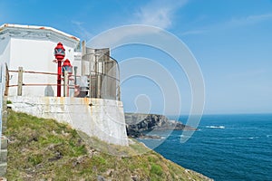 Mizen Head Lighthouse Lantern in Ireland with copy space for text