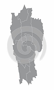 Mizoram administrative map