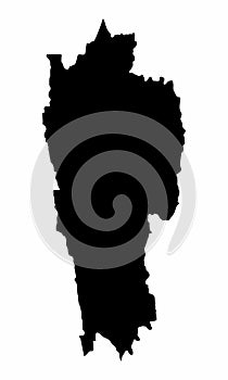 Mizoram silhouette map