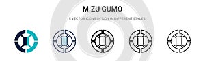 Mizu gumo icon in filled, thin line, outline and stroke style. Vector illustration of two colored and black mizu gumo vector icons