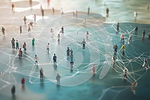 Network of People Connected by Lines, Emphasizing Global Communication and Interconnectivity