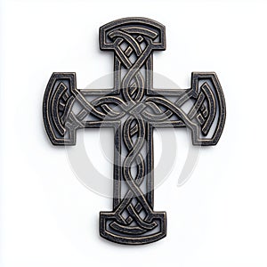Ornate Celtic Cross with Interwoven Knotwork