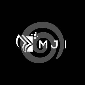 MJI credit repair accounting logo design on BLACK background. MJI creative initials Growth graph letter logo concept. MJI business