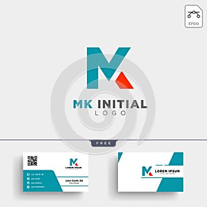 MK INITIAL LOGO TEMPLATE AND BUSINESS CARD photo