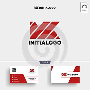 MK INITIAL LOGO TEMPLATE AND BUSINESS CARD photo