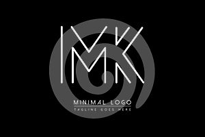 MK or KM initial letter Creative and Minimalist fonts monogram icon  luxury alphabet vector design illustration photo