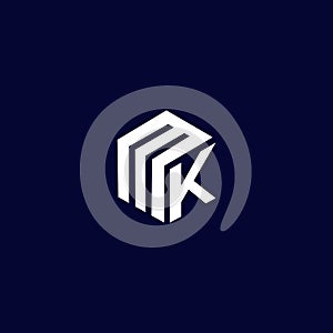 MK and KM K or M Initial Letter Vector Logo Design For company