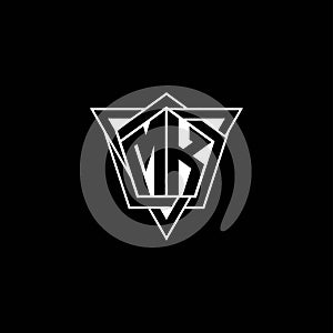 MK Logo Monogram Geometric Modern Design photo
