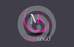 MK M K Letter Logo Design photo