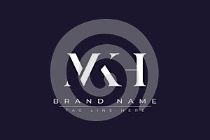 MKH abstract letter logo design
