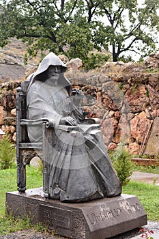 Mkhitar Gosh statue at Goshavank monastery. Gosh. Tavush province. Armenia