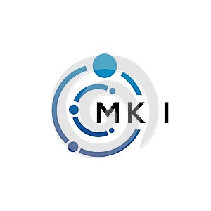 MKI letter technology logo design on white background. MKI creative initials letter IT logo concept. MKI letter design