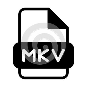 Mkv file format video icons. web files label icon. Vector illustration photo