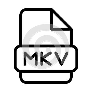Mkv File Icon. Type Files Sign outline symbol Design, Icons Format Type Data. Vector Illustration