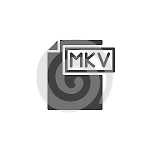 Mkv format document icon vector photo