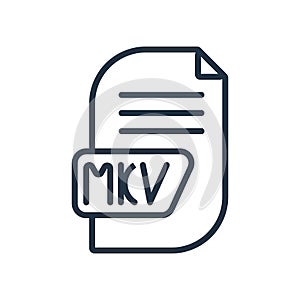 Mkv icon vector isolated on white background, Mkv sign photo