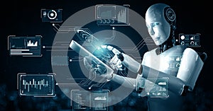 MLB Robot hominoid using tablet computer for big data analytic