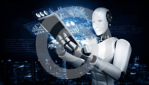 MLB Robot humanoid using tablet computer for big data analytic