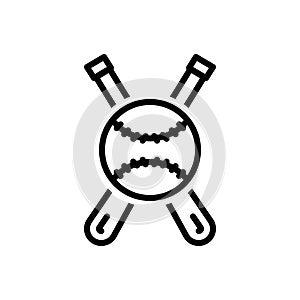 Black line icon for Mlb, baseball and hit photo