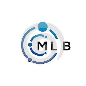 MLB letter technology logo design on white background. MLB creative initials letter IT logo concept. MLB letter design photo