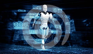 MLB Running robot humanoid showing fast movement and vital energy