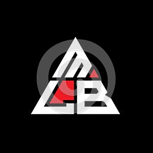 MLB triangle letter logo design with triangle shape. MLB triangle logo design monogram. MLB triangle vector logo template with red photo