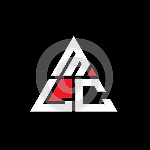MLC triangle letter logo design with triangle shape. MLC triangle logo design monogram. MLC triangle vector logo template with red