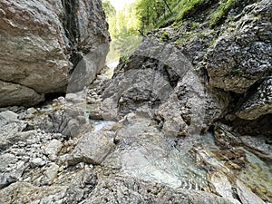 Mlinarica gorge or Mlinarica Canyon, Trenta (Triglav National Park, Slovenia) - die Flussbetten von Mlinarica photo