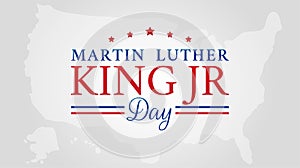 MLK Martin Luther King Jr. Day Vector Illustration Background with American Map