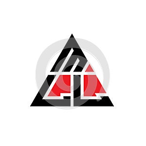 MLL triangle letter logo design with triangle shape. MLL triangle logo design monogram. MLL triangle vector logo template with red