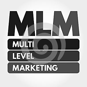 MLM - Multi Level Marketing acronym